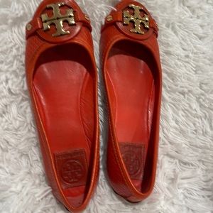 Red/orange Tory Burch flats